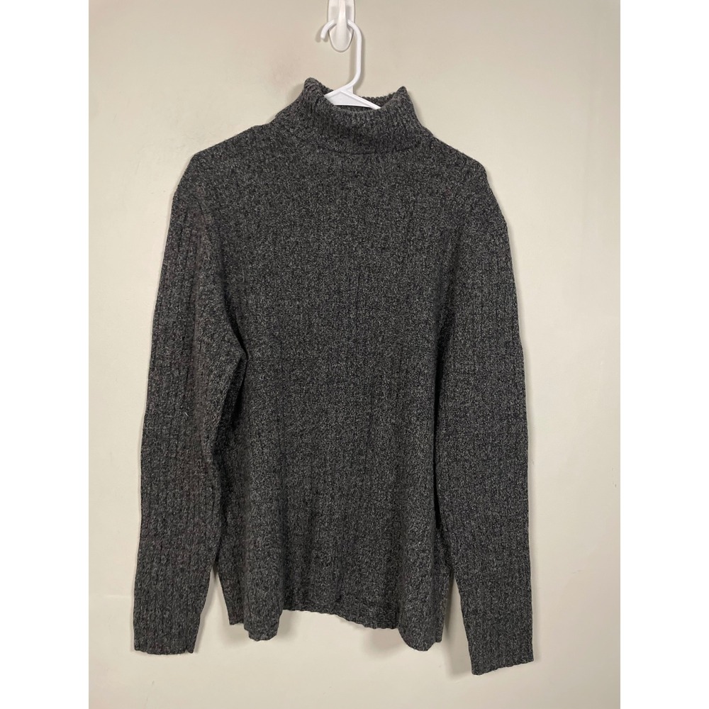 J.Crew Lambswool Turtleneck Sweater Gray Men's Size Large Knit Essential Classic